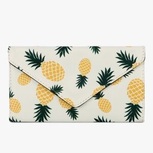 🆕 Envelope Wallet with Pineapple Print - Yellow/Green